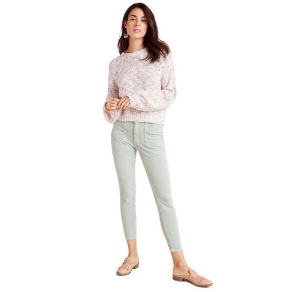 Pilcro High Rise Skinny Cord Jeans Mint Green - Picture 2 of 7